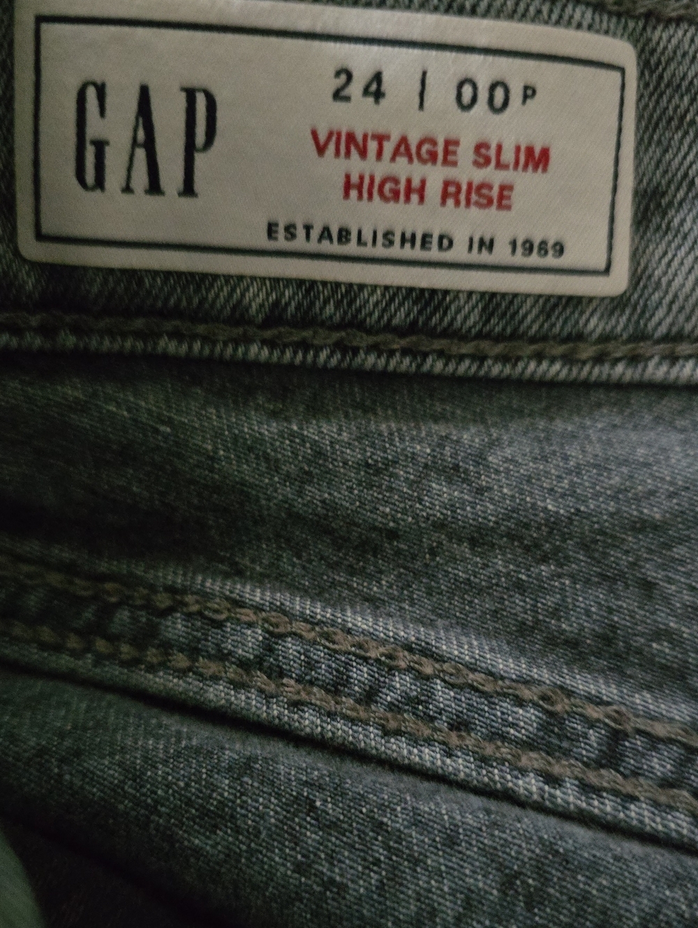 GAP Jeans Women's Size 00p 00 Petite Vintage Slim High Rise Gray Wash